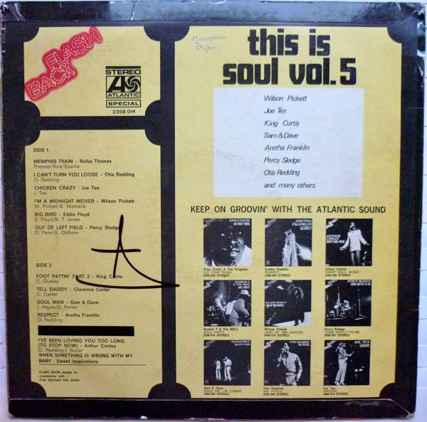 Various - This Is Soul Vol. * (LP) Vinyl LP Vinyl Very Good (VG) <br> Hoes Good Plus (G+)