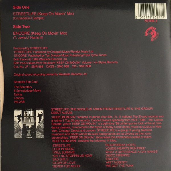 Streetlife - Streetlife Vinyl Singles Vinyl Very Good (VG) <br> Hoes Good Plus (G+)