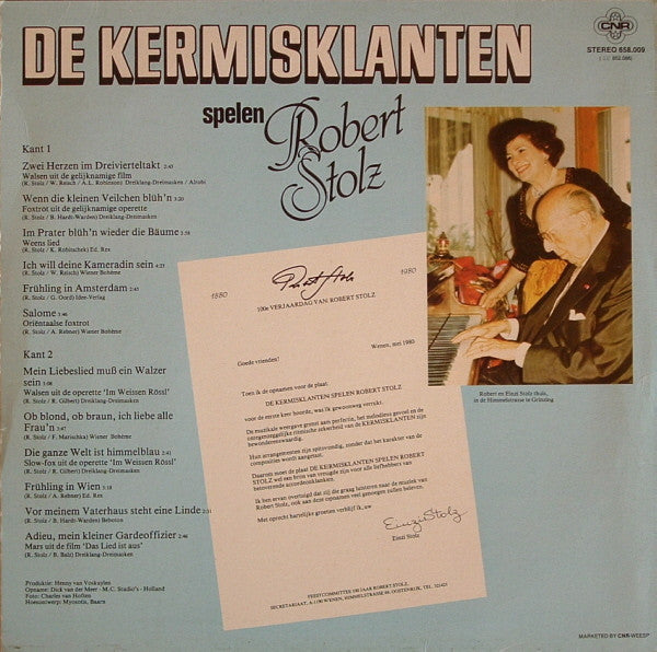 Kermisklanten - De Kermisklanten Spelen Robert Stolz (LP) Vinyl LP Vinyl Very Good (VG) <br> Hoes Good Plus (G+)