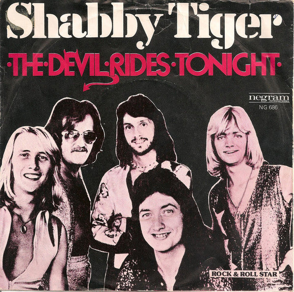 Shabby Tiger - The Devil Rides Tonight Vinyl Singles Vinyl Very Good (VG) <br> Hoes Good Plus (G+)