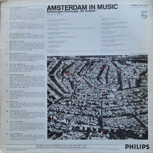 Street Organ De Arabier - Amsterdam In Music (LP) Vinyl LP Vinyl Very Good (VG) <br> Hoes Good Plus (G+)