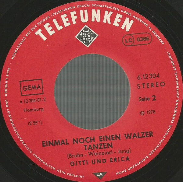 Gitti und Erica - Heidi & Peter 34916 Vinyl Singles Vinyl Very Good (VG) <br> Hoes Good Plus (G+)