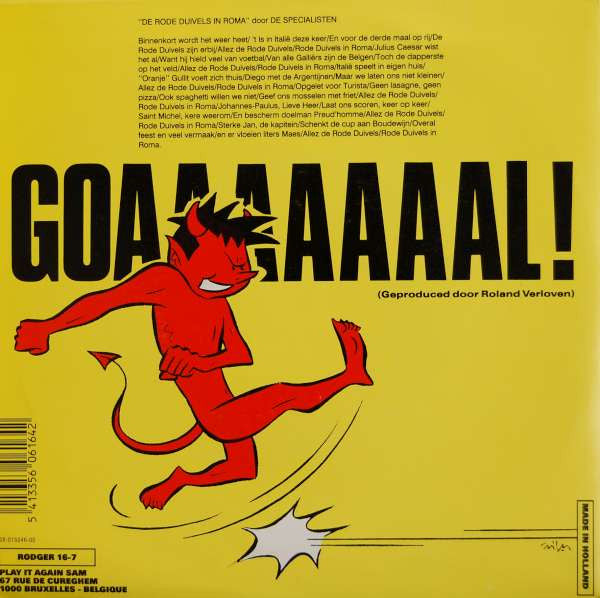 Specialisten - Rode Duivels In Roma Vinyl Singles Vinyl Very Good (VG) <br> Hoes Good Plus (G+)