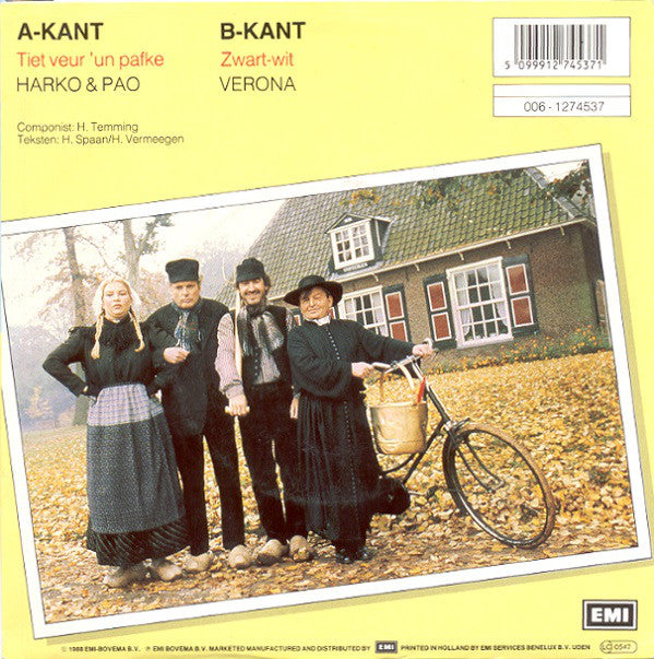 Harko + Pao / Verona - Tiet Veur 'Un Pafke 41261 Vinyl Singles Vinyl Very Good (VG) <br> Hoes Good Plus (G+)