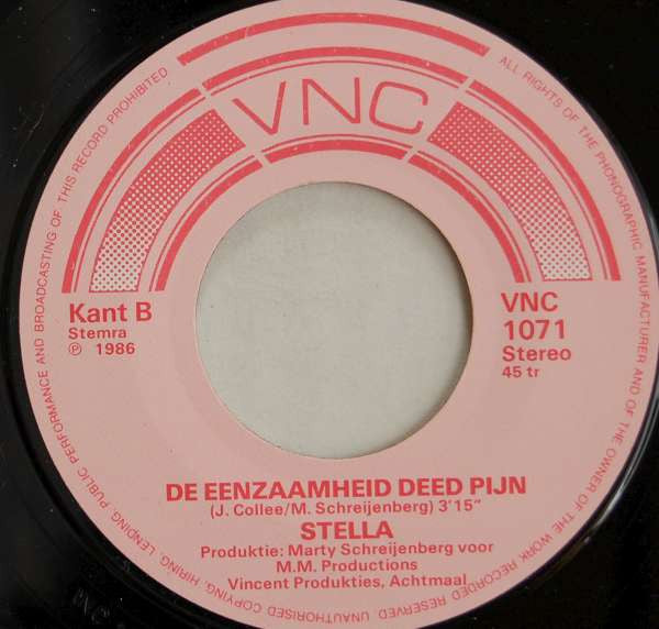 Stella - In De Nacht Ben Jij Gekomen 31310 Vinyl Singles Vinyl Very Good (VG) <br> Hoes Good Plus (G+)