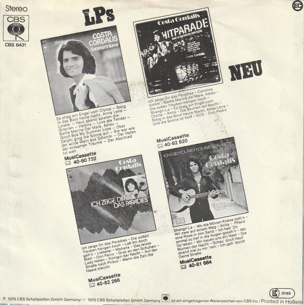 Costa Cordalis - Nimm Das Nächste Schiff Nach Rhodos 41276 Vinyl Singles Vinyl Very Good (VG) <br> Hoes Good Plus (G+)