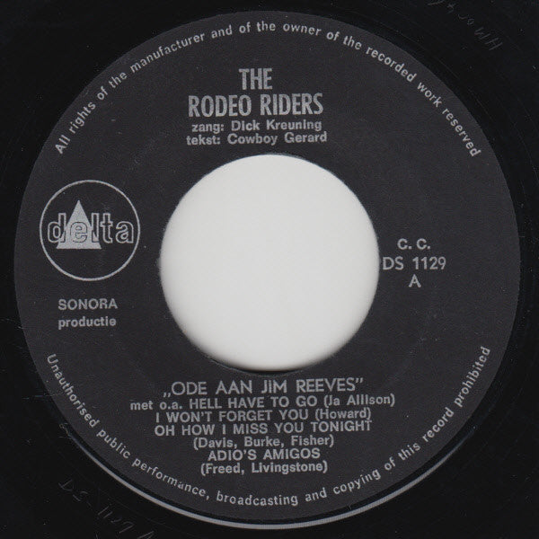 Rodeo Riders - Ode Aan Jim Reeves Vinyl Singles