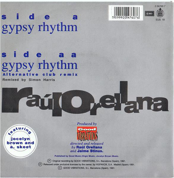 Raúl Orellana - Gypsy Rhythm Vinyl Singles Vinyl Very Good (VG) <br> Hoes Good Plus (G+)