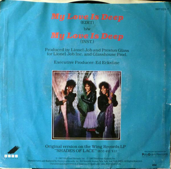 Lace - My Love Is Deep Vinyl Singles Vinyl Very Good (VG) <br> Hoes Good Plus (G+)