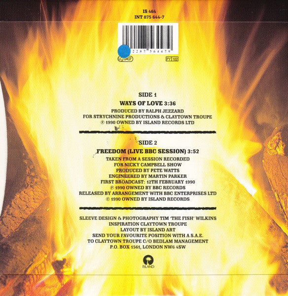 Claytown Troupe - Ways Of Love Vinyl Singles Vinyl Very Good (VG) <br> Hoes Good Plus (G+)