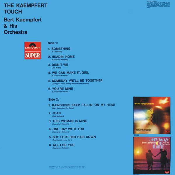 Bert Kaempfert & His Orchestra - The Kaempfert Touch (LP) Vinyl LP Vinyl Very Good (VG) <br> Hoes Good Plus (G+)