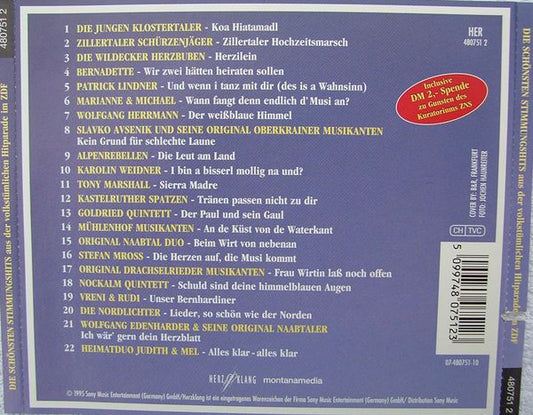 Various - Die Schönsten Stimmungshits Aus Der Volkstümlichen Hitparade Im ZDF (CD) Compact Disc Vinyl Zeer Goed / Hoesje Goed "VINYLSINGLES.NL"