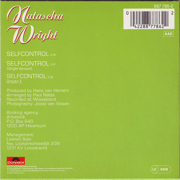 Natascha Wright - Selfcontrol Vinyl Singles Vinyl Very Good (VG) <br> Hoes Good Plus (G+)