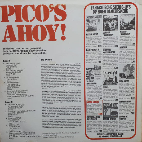 Pico's - Pico's Ahoy! (LP) Vinyl LP Vinyl Very Good (VG) <br> Hoes Good Plus (G+)