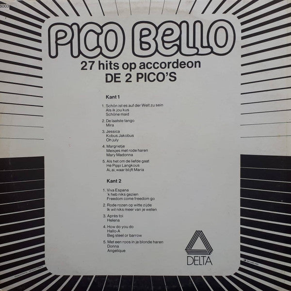 2 Pico's - Pico Bello (LP) Vinyl LP Vinyl Very Good (VG) <br> Hoes Good Plus (G+)