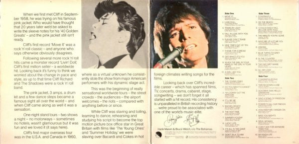 Cliff Richard - ** Golden Greats (LP) Vinyl LP Vinyl Very Good (VG) <br> Hoes Good Plus (G+)