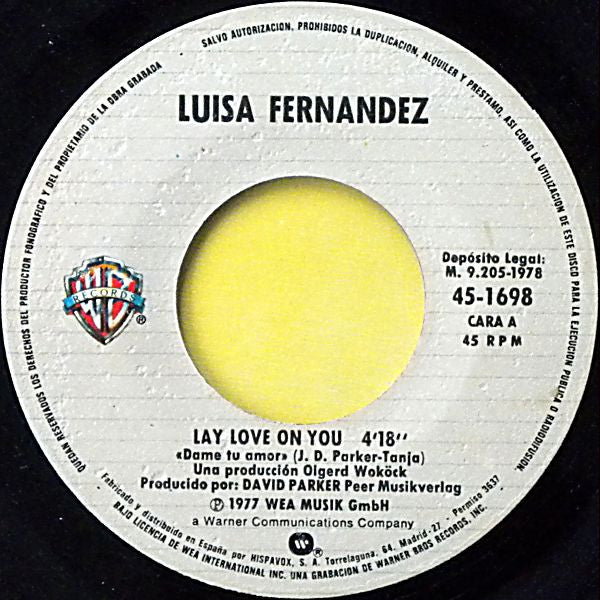 Luisa Fernandez - Lay Love On You Vinyl Singles