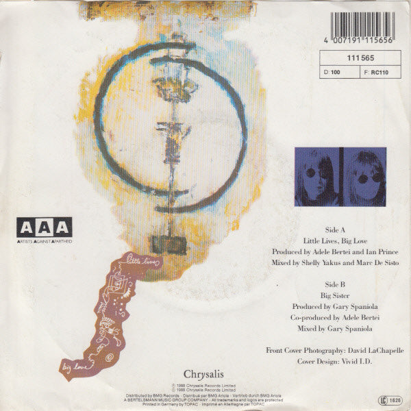 Adele Bertei - Little Lives, Big Love Vinyl Singles Vinyl Very Good (VG) <br> Hoes Good Plus (G+)