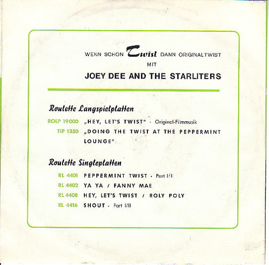 Joey Dee & The Starliters - Ya Ya Vinyl Singles Vinyl Zeer Goed / Hoesje Goed "VINYLSINGLES.NL"