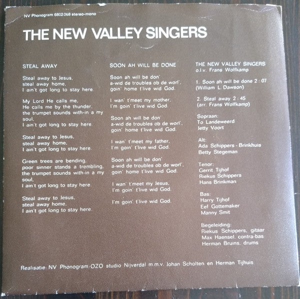 New Valley Singers - Steal Away Vinyl Singles Vinyl Very Good (VG) <br> Hoes Good Plus (G+)