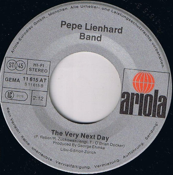 Pepe Lienhard Band - Piccolo Man Vinyl Singles Vinyl Very Good (VG) <br> Hoes Good Plus (G+)