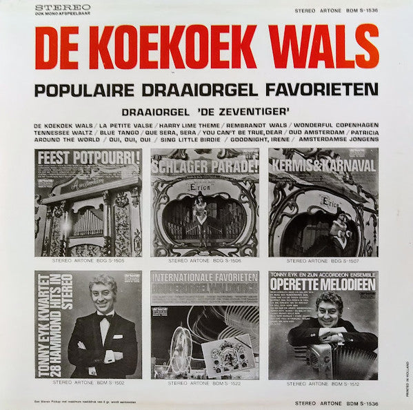 Draaiorgel Zeventiger - Koekoek Wals (LP) Vinyl LP Vinyl Very Good (VG) <br> Hoes Good Plus (G+)