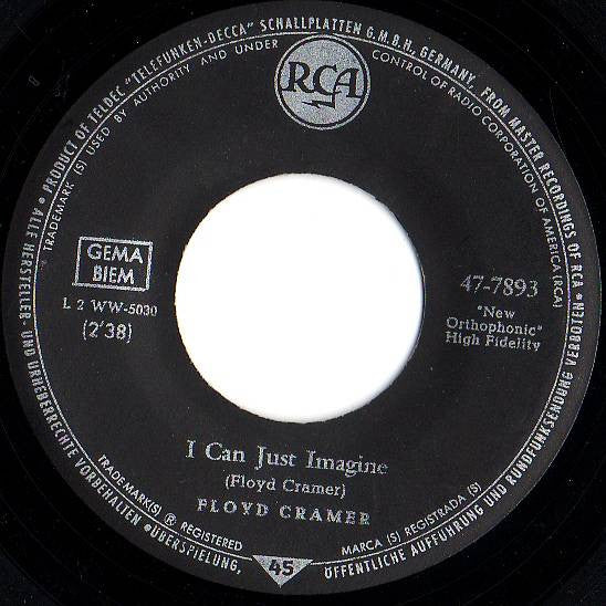 Floyd Cramer - San Antonio Rose 17066 Vinyl Singles Vinyl Very Good (VG) <br> Hoes Good Plus (G+)