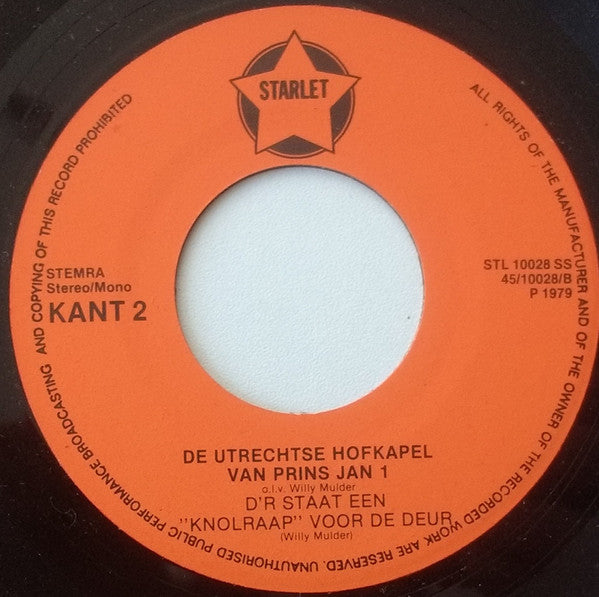 Utrechtse Hofkapel Van Prins Jan 1 - Als Een Knolraap Wil Ik Leven 16434 Vinyl Singles Vinyl Very Good (VG) <br> Hoes Good Plus (G+)