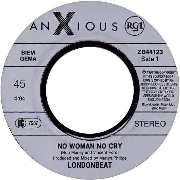 Londonbeat - No Woman No Cry 16146 Vinyl Singles