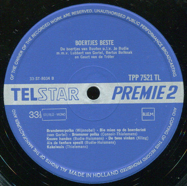 Boertjes van Buuten - Boertjes Beste! (LP) Vinyl LP Vinyl Very Good (VG) <br> Hoes Good Plus (G+)