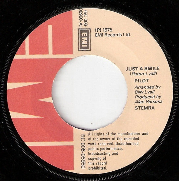 Pilot - Just A Smile Vinyl Singles