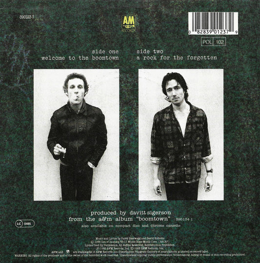 David + David - Welcome To The Boomtown Vinyl Singles Media VG+ \ Sleeve G+