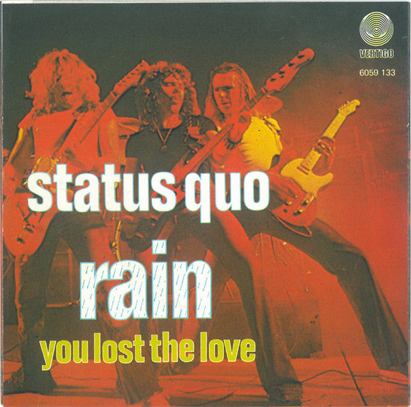 Status Quo - Rain Vinyl Singles Vinyl Very Good (VG) <br> Hoes Good Plus (G+)