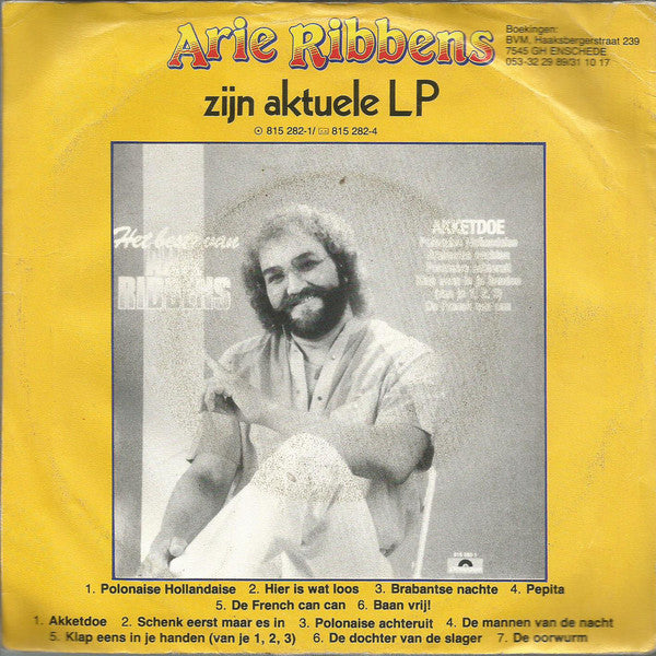Arie Ribbens - Lang Leve De Lol 04971 Vinyl Singles Vinyl Very Good (VG) <br> Hoes Good Plus (G+)