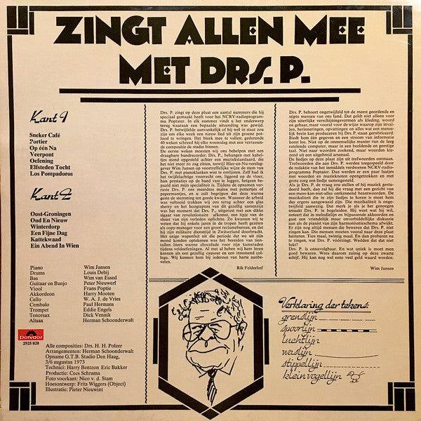 Drs. P. - Zingt Allen Mee Met Drs. P. (LP) Vinyl LP Vinyl Very Good (VG) <br> Hoes Good Plus (G+)