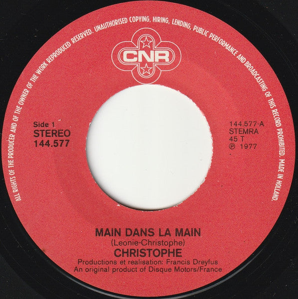 Christophe - Main Dans La Main Vinyl Singles