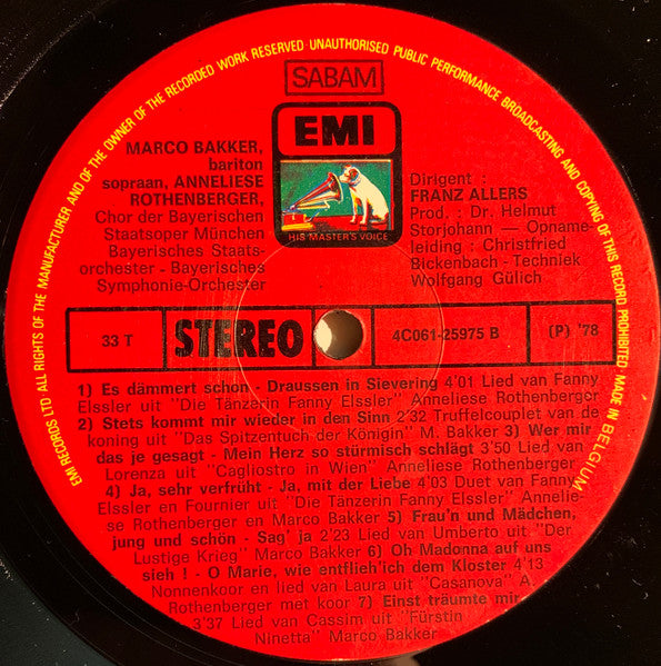 Marco Bakker & Anneliese Rothenberger Zingen Johann Strauss Jr. (LP) Vinyl LP