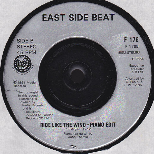 East Side Beat - Ride Like The Wind 31960 Vinyl Singles Vinyl Very Good (VG) <br> Hoes Good Plus (G+)