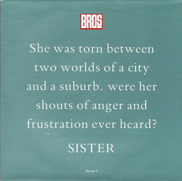 Bros - Sister Vinyl Singles Vinyl Very Good (VG) <br> Hoes Good Plus (G+)
