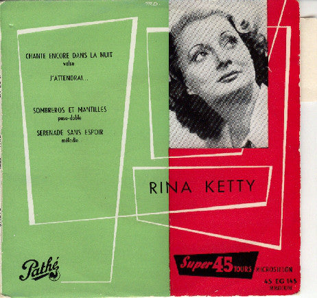 Rina Ketty - Chante Encore Dans La Nuit (Valse) 29223 Vinyl Singles EP Vinyl Very Good (VG) <br> Hoes Good Plus (G+)