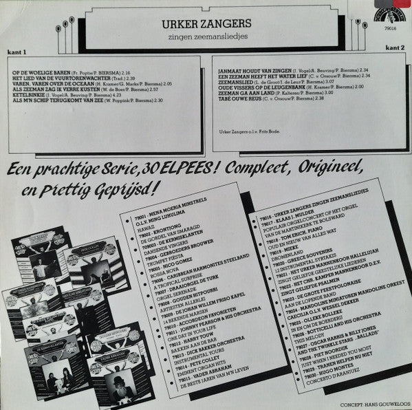 Urker Zangers o.l.v. Frits Bode - Zingen Zeemansliedjes (LP) Vinyl LP Vinyl Very Good (VG) <br> Hoes Good Plus (G+)