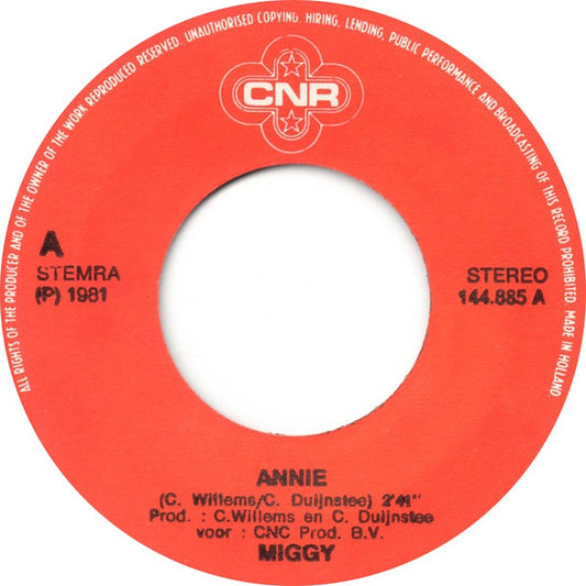 Miggy - Annie 39624 Vinyl Singles Vinyl Zeer Goed / Hoesje Goed "VINYLSINGLES.NL"