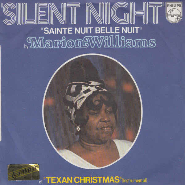 Marion Williams - Silent Night (Sainte Nuit Belle Nuit) Vinyl Singles Vinyl Very Good (VG) <br> Hoes Good Plus (G+)