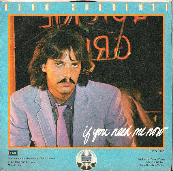 Alan Sorrenti - Non So Che Darei Vinyl Singles Vinyl Very Good (VG) <br> Hoes Good Plus (G+)
