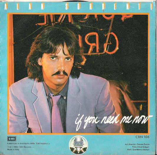 Alan Sorrenti - Non So Che Darei Vinyl Singles Vinyl Zeer Goed / Hoesje Goed "VINYLSINGLES.NL"