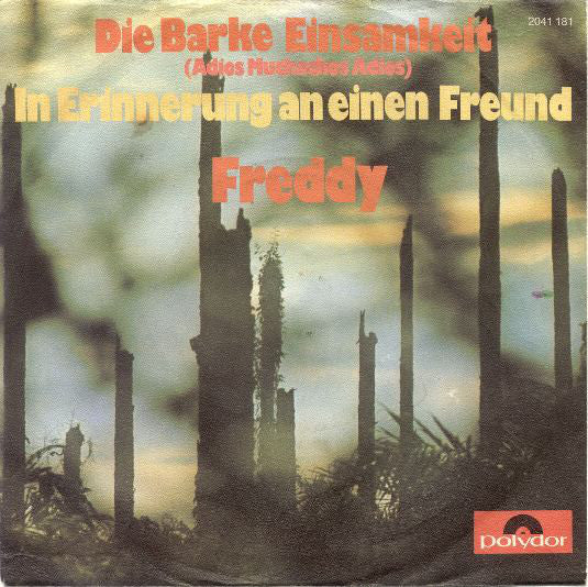Freddy - Die Barke Einsamkeit Vinyl Singles Vinyl Very Good (VG) <br> Hoes Good Plus (G+)