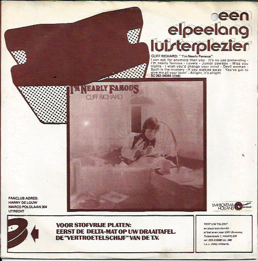 Cliff Richard - Hey Mr. Dreammaker 39434 Vinyl Singles Vinyl Zeer Goed / Hoesje Goed "VINYLSINGLES.NL"