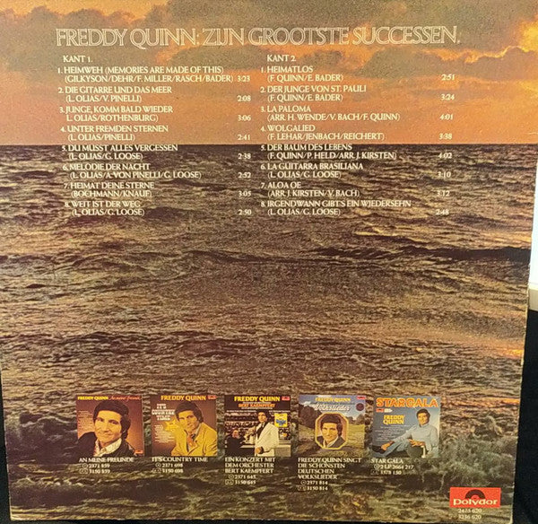 Freddy Quinn - Zijn Grootste Successen (LP) Vinyl LP Vinyl Very Good (VG) <br> Hoes Good Plus (G+)