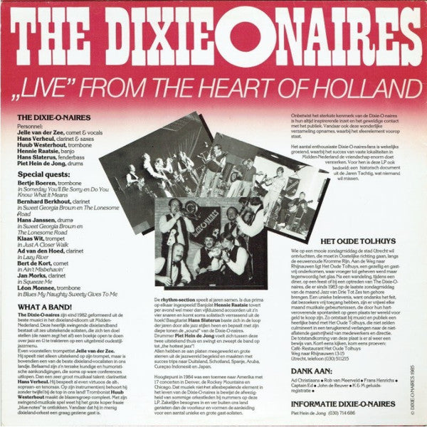 Dixie-O-Naires - 'Live' From The Heart Of Holland Vinyl LP Vinyl Very Good (VG) <br> Hoes Good Plus (G+)