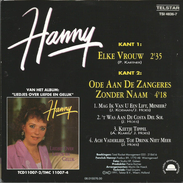 Hanny - Elke Vrouw Vinyl Singles Vinyl Very Good (VG) <br> Hoes Good Plus (G+)